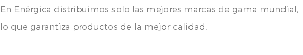 En Enérgica distribuimos solo las mejores marcas de gama mundial, lo que garantiza productos de la mejor calidad.